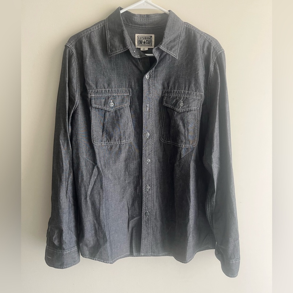 Converse One Star Men’s Charcoal Denim Shirt size M